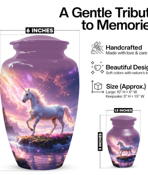 Personalized Unicorn Urn for Mom – Custom Fantasy Cremation Urn for Ashes