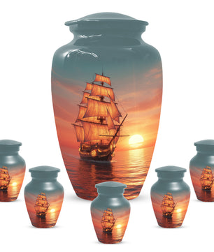 Sailing Ship Urns for Dad – Personalized KLeepsake for Dad | Nautical Memorial Urn for Father Ashes