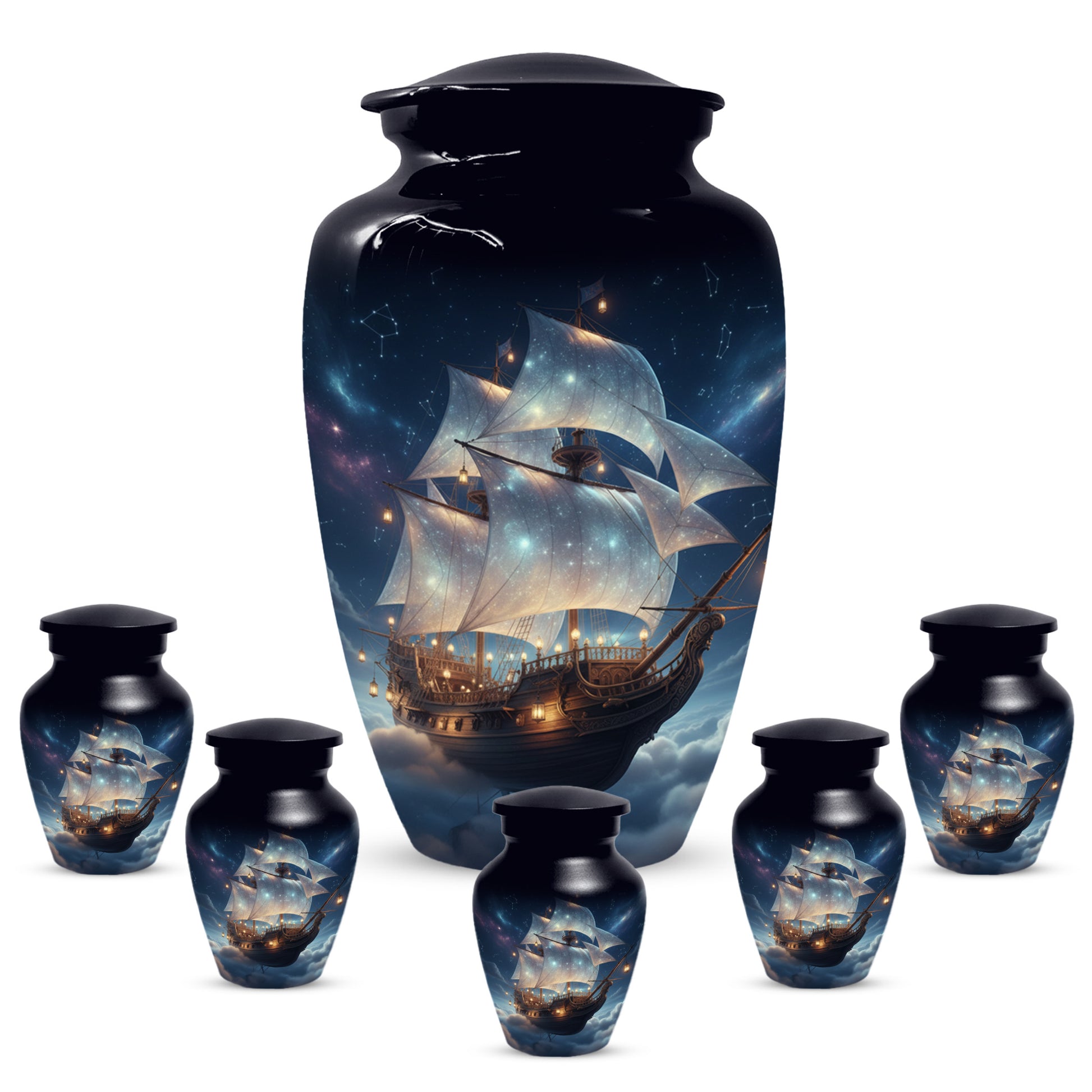 Nautical Ship Urns for Dad –  Sailing Ship Memorial Urn for Father Ashes
