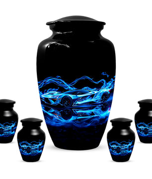 Blue Sports Car Urn for Dad – Custom Car Keepsake Urns for Human Ashes