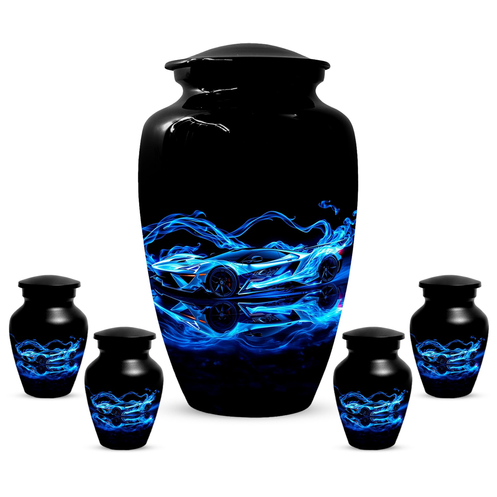 Blue Sports Car Urn for Dad – Custom Car Keepsake Urns for Human Ashes