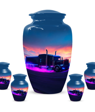 Personalized Semi Truck Urn for Dad – Custom Truck Driver Cremation Urns for Ashes