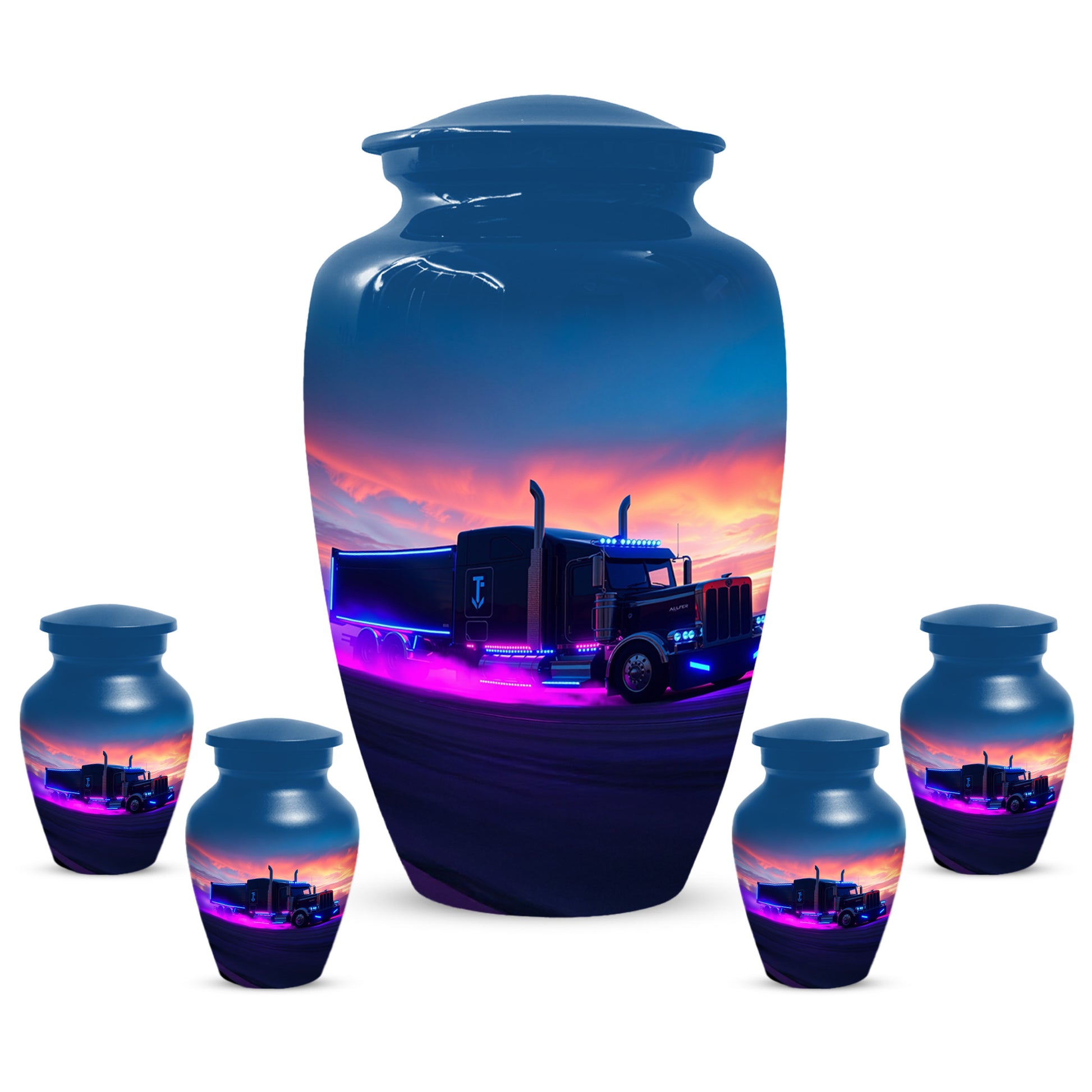 Personalized Semi Truck Urn for Dad – Custom Truck Driver Cremation Urns for Ashes
