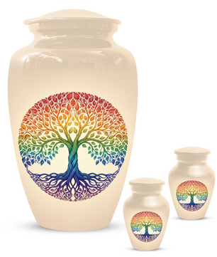 Rainbow Tree of Life Cremation Urns for Ashes –  Full Size Memorial Urn for Human Ashes,