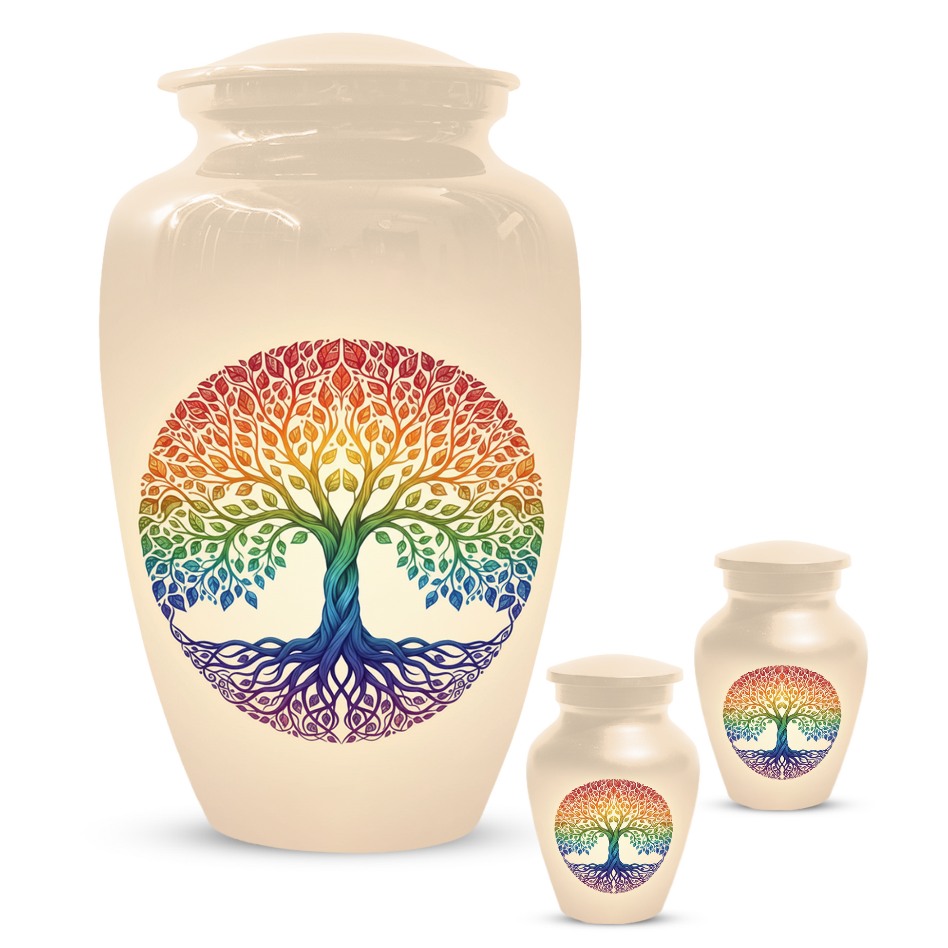 Rainbow Tree of Life Cremation Urns for Ashes –  Full Size Memorial Urn for Human Ashes,