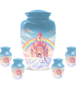 Unicorn Urn for Mom, Rainbow Cremation Urn, Custom Memorial Urn for Human Ashes,
