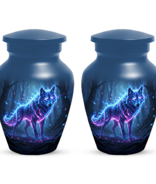 Personalized Wolf Cremation Urn for Dad – Mystical Wolf Keepsake Urns for  Human Ashes
