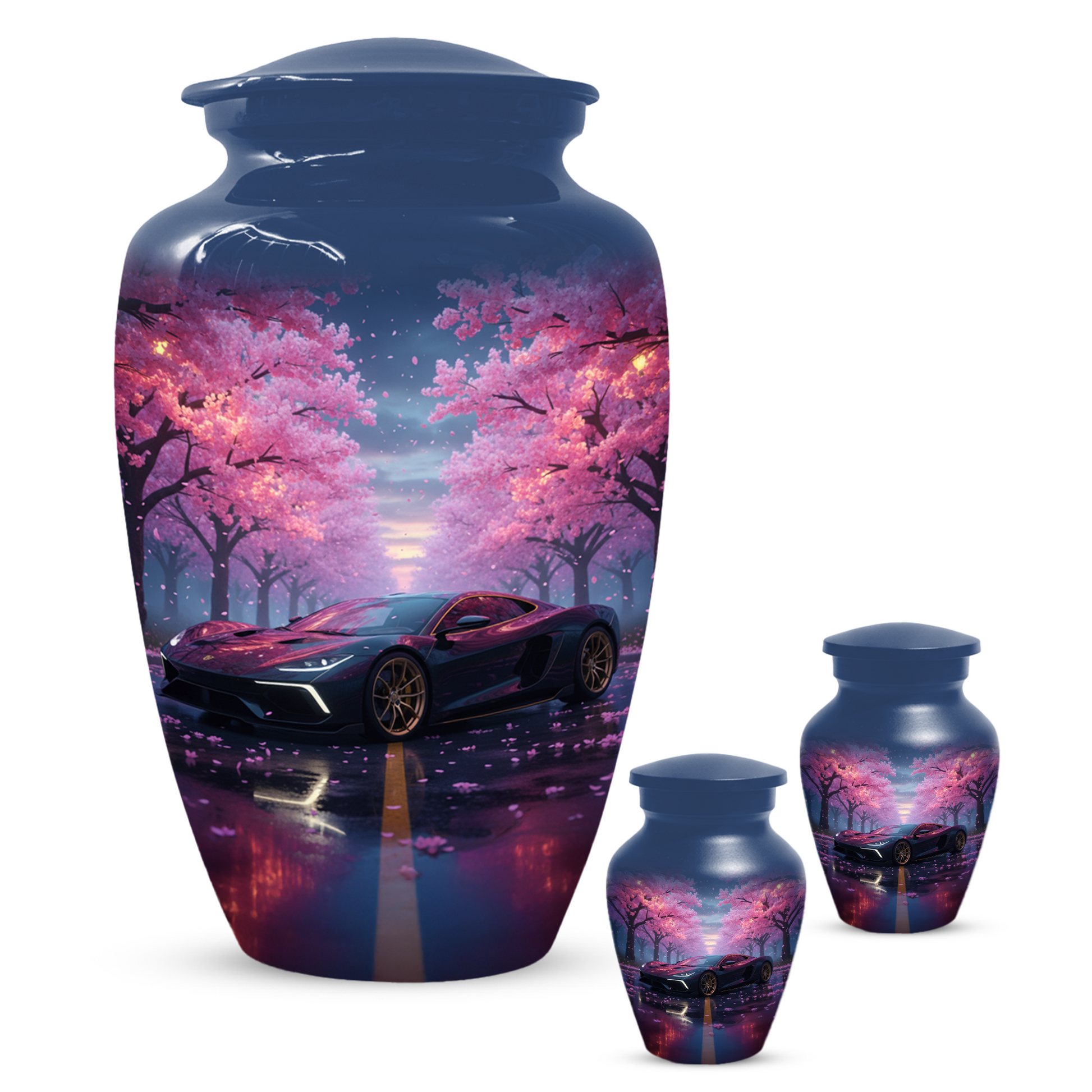 Personalized Sports Car Urn for Dad – Cherry Blossom Cremation for Ashes| Luxury Car Memorial Urns for Father