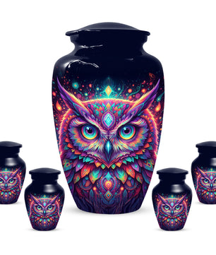 Owl Cremation Urn for Ashes – Custom Colorful Owl Memorial Urns for Mom& Dad -Women & Men