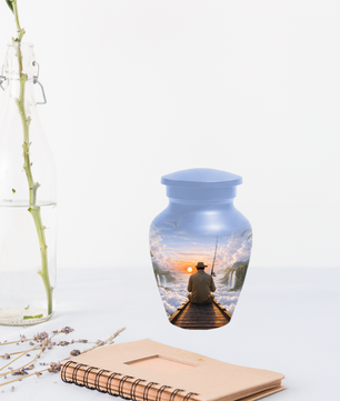 Fishing Memorial Urn for Human Ashes, Fisherman Cremation Urn