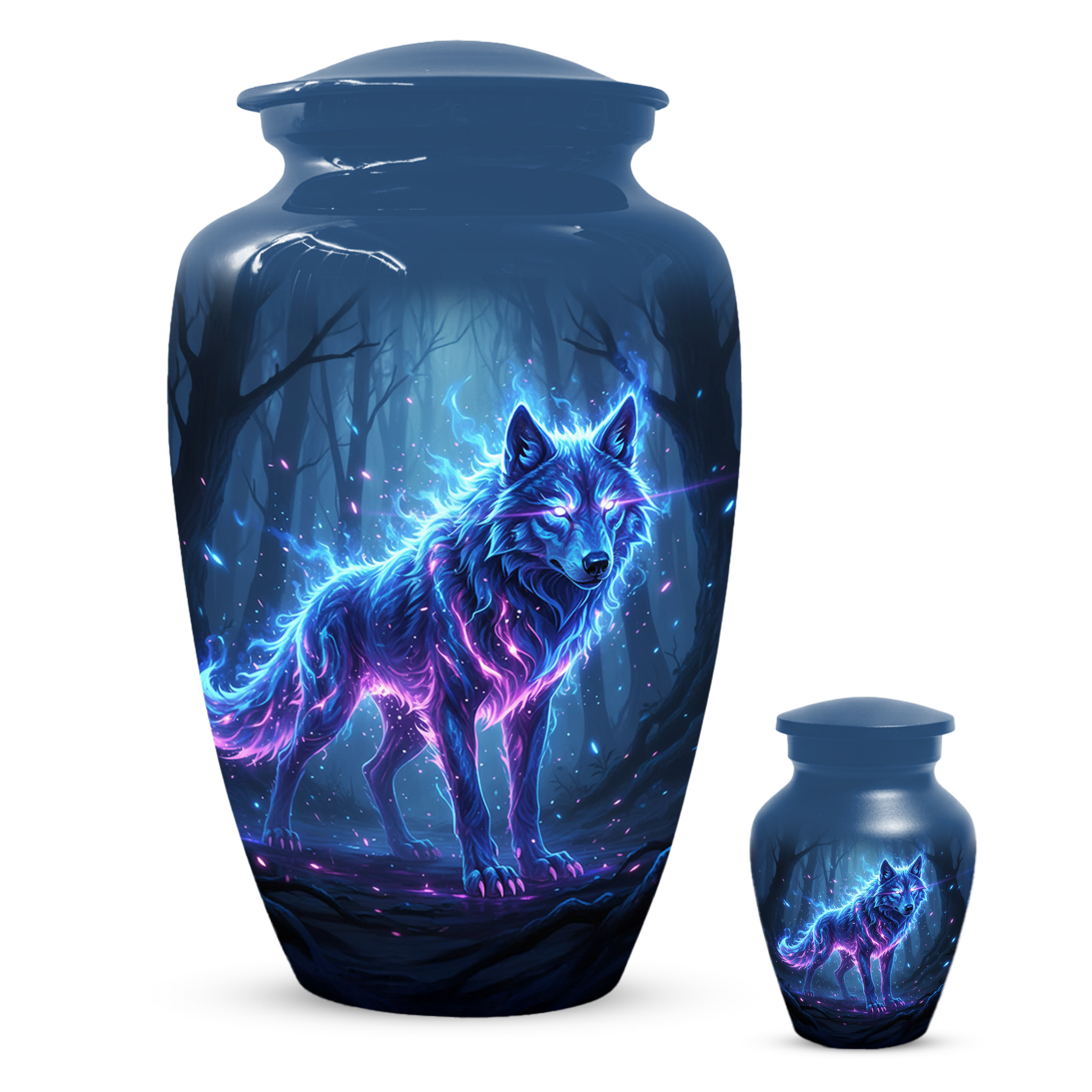 Personalized Wolf Cremation Urn for Dad – Mystical Wolf Keepsake Urns for  Human Ashes