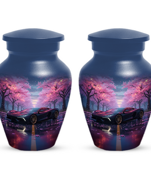 Personalized Sports Car Urn for Dad – Cherry Blossom Cremation for Ashes| Luxury Car Memorial Urns for Father