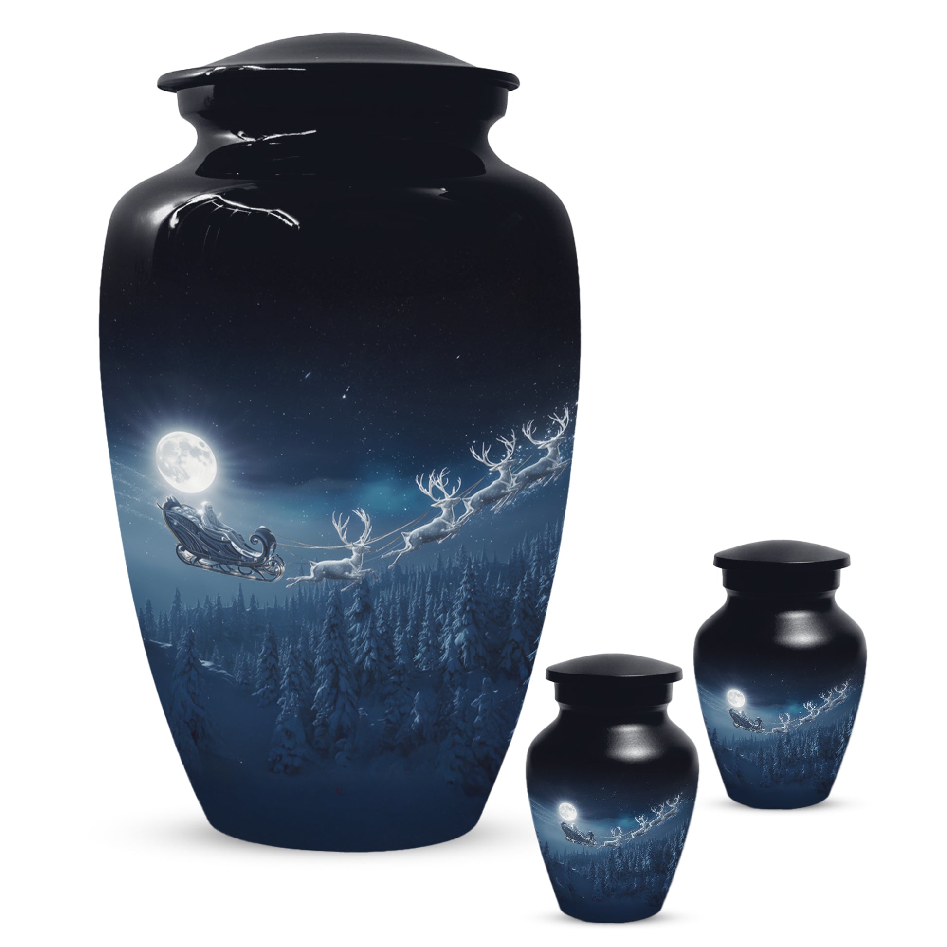 Christmas Cremation Urn for Human Ashes | Adult Christmas Memorial Urn