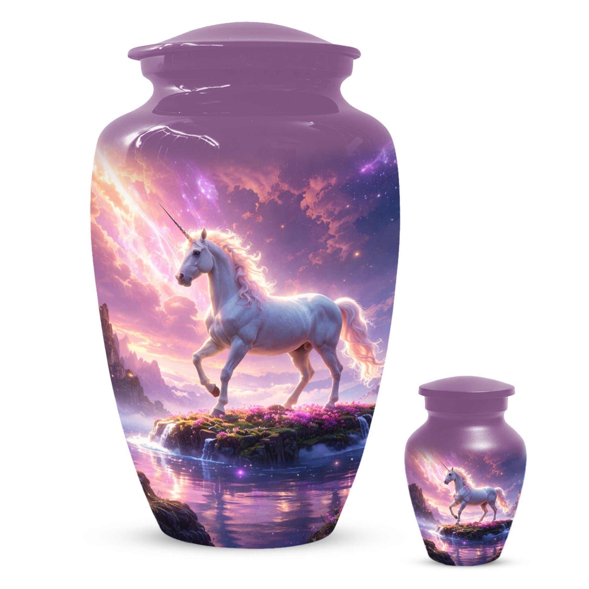 Personalized Unicorn Urn for Mom – Custom Fantasy Cremation Urn for Ashes