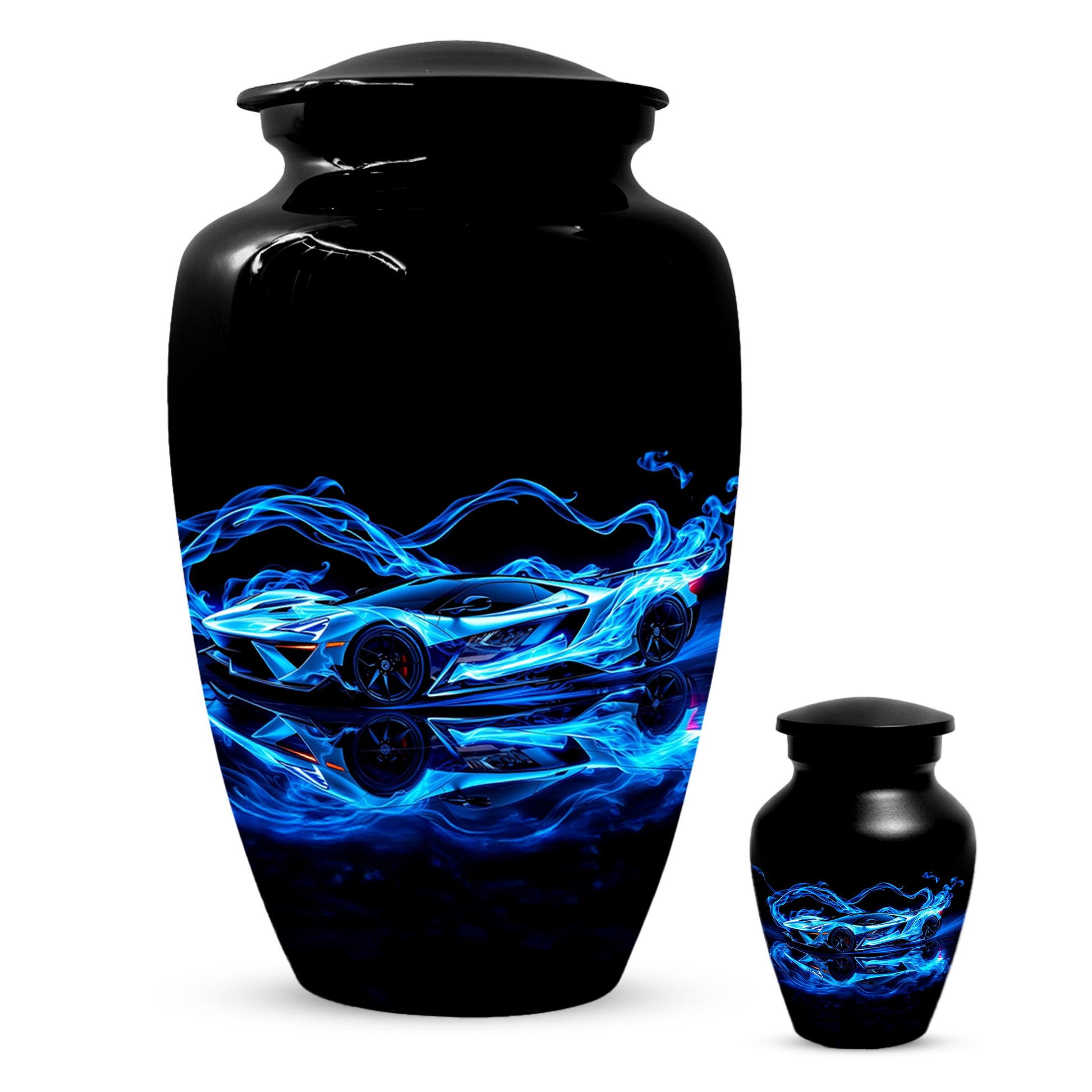 Blue Sports Car Urn for Dad – Custom Car Keepsake Urns for Human Ashes