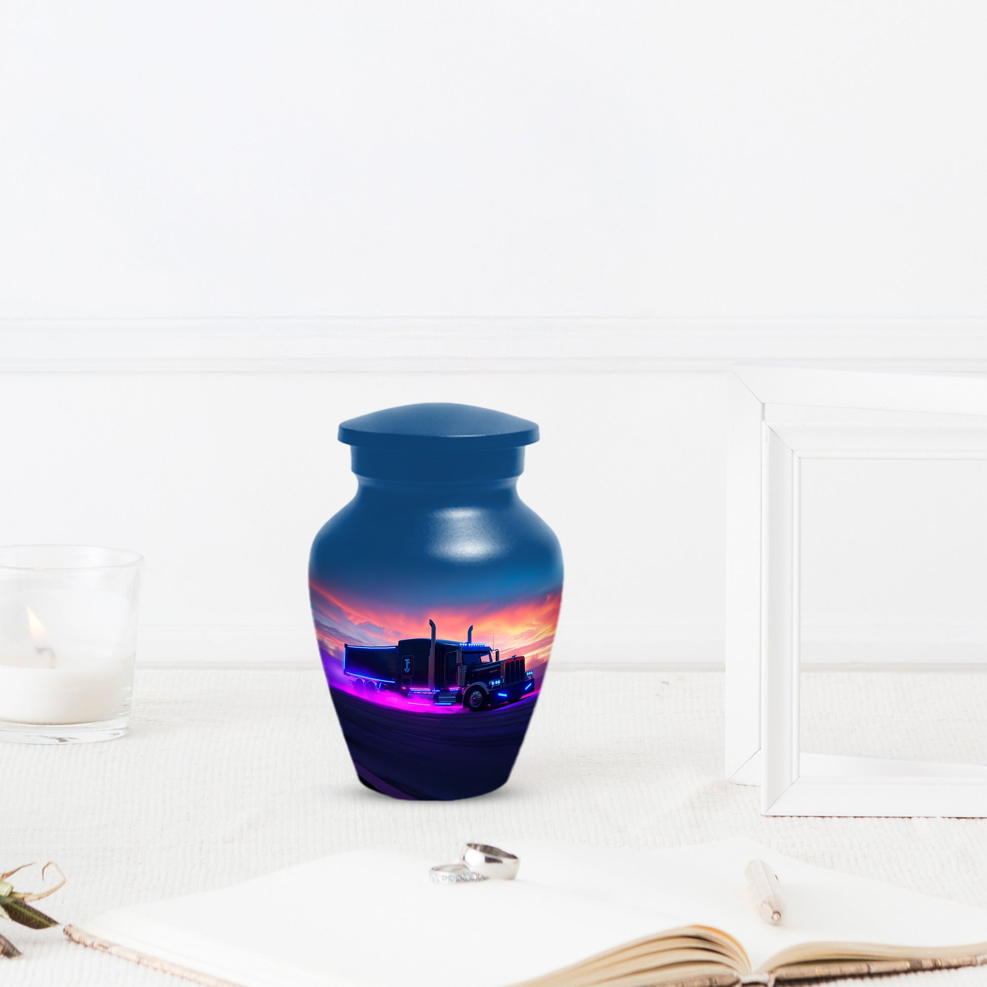 Personalized Semi Truck Urn for Dad – Custom Truck Driver Cremation Urns for Ashes