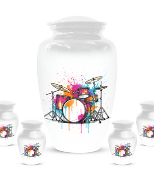 Personalized Drum Set Cremation Urn for Dad – Musician Memorial Urns  for Human Ashes