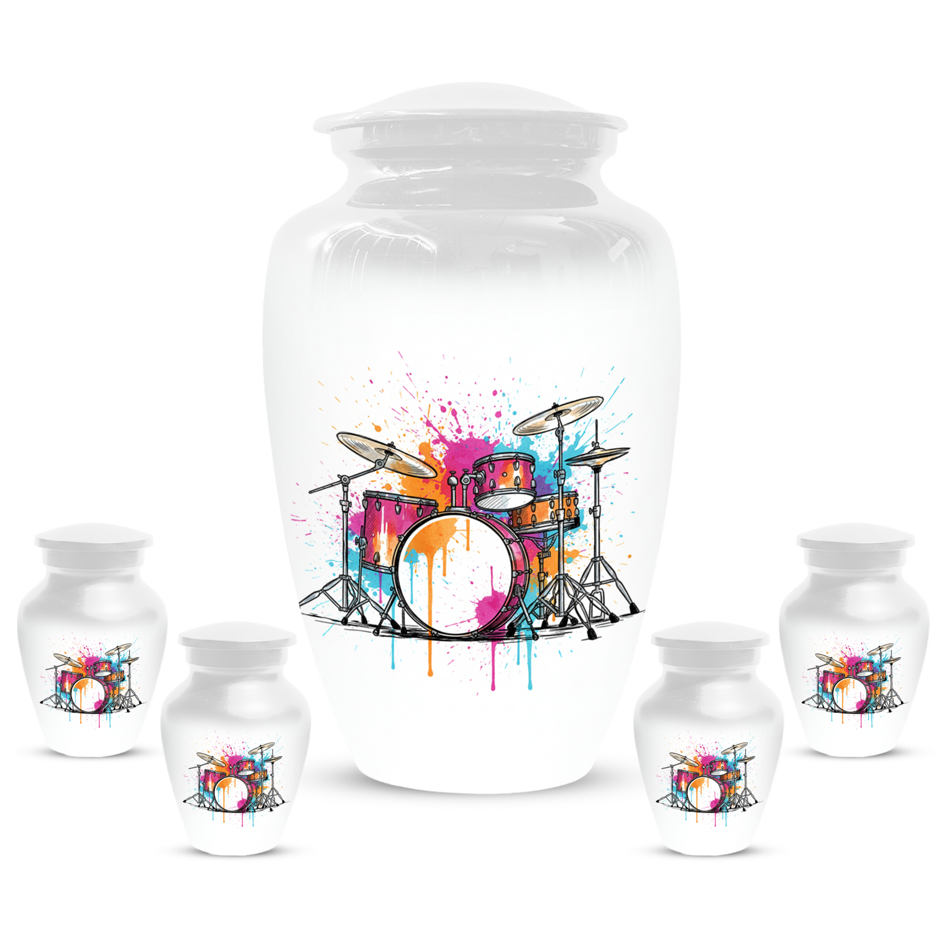 Personalized Drum Set Cremation Urn for Dad – Musician Memorial Urns  for Human Ashes