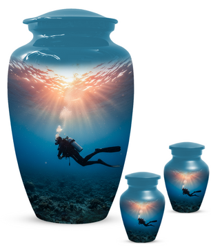 Personalized Scuba Diving Urn for Dad – Custom Diver Cremation Urns  for Male Ashes