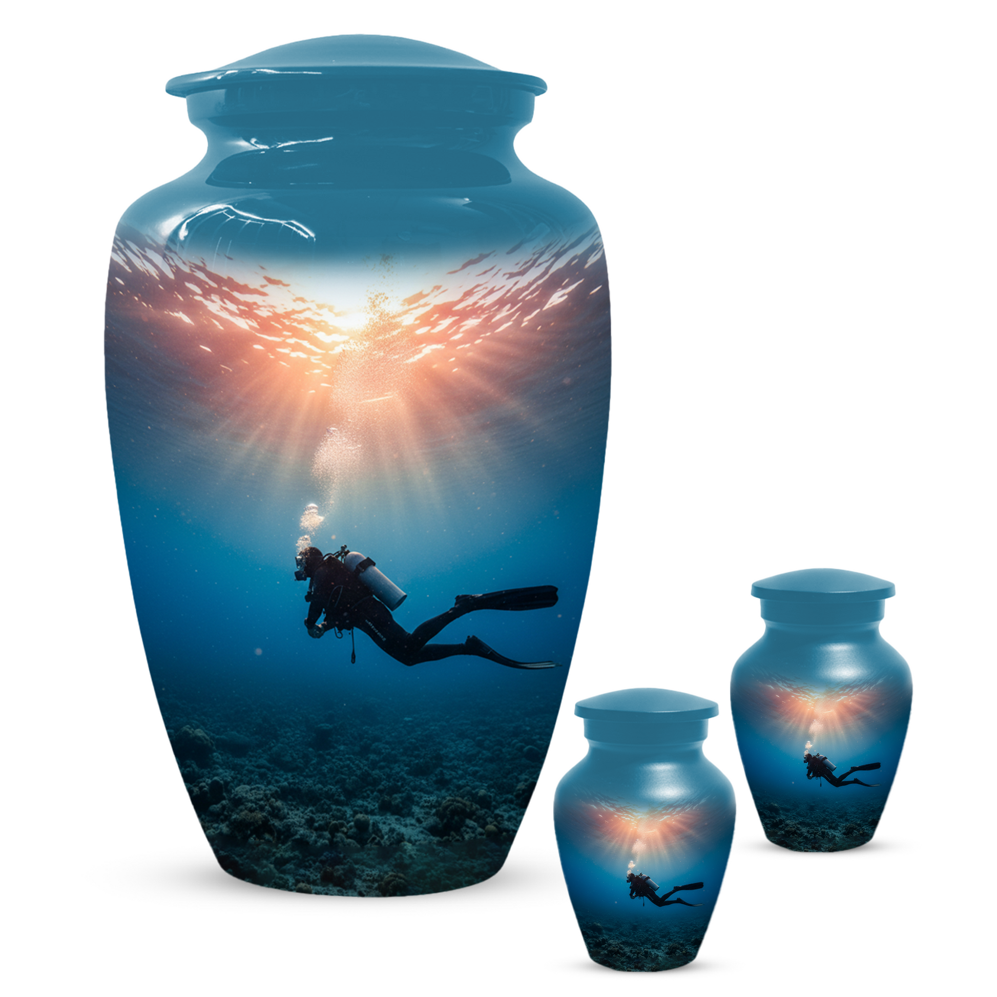 Personalized Scuba Diving Urn for Dad – Custom Diver Cremation Urns  for Male Ashes