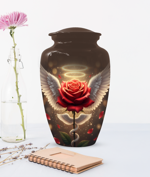 Angel Rose Memorial Urn | Custom Cremation Urn for Mom