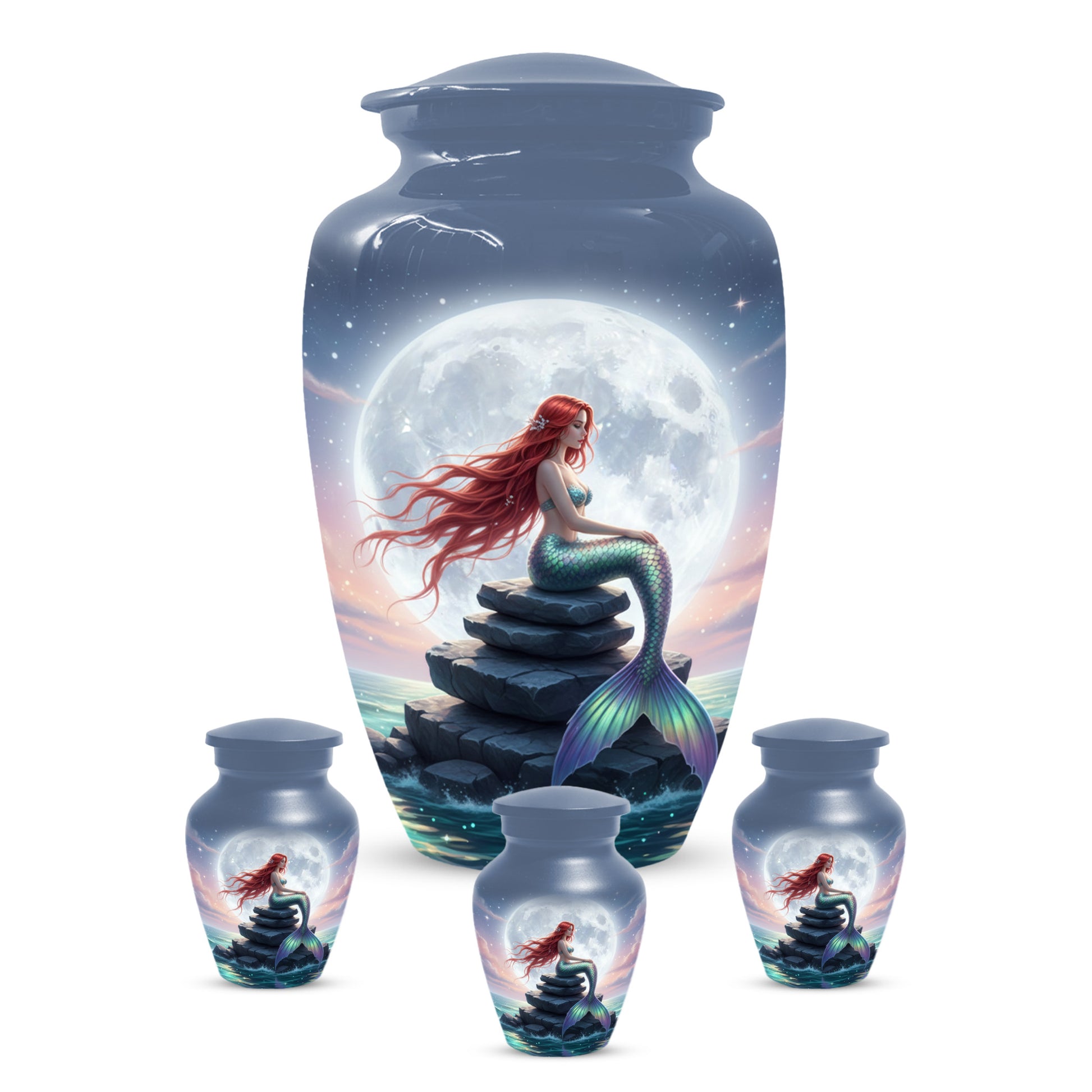 Mermaid Urn for Mom – Moonlit Mermaid Cremation Urns for Mother Ashes