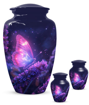 Purple Butterfly Urn for Human Ashes | Elegant Purple Butterfly Cremation Urn for Adult Ashes