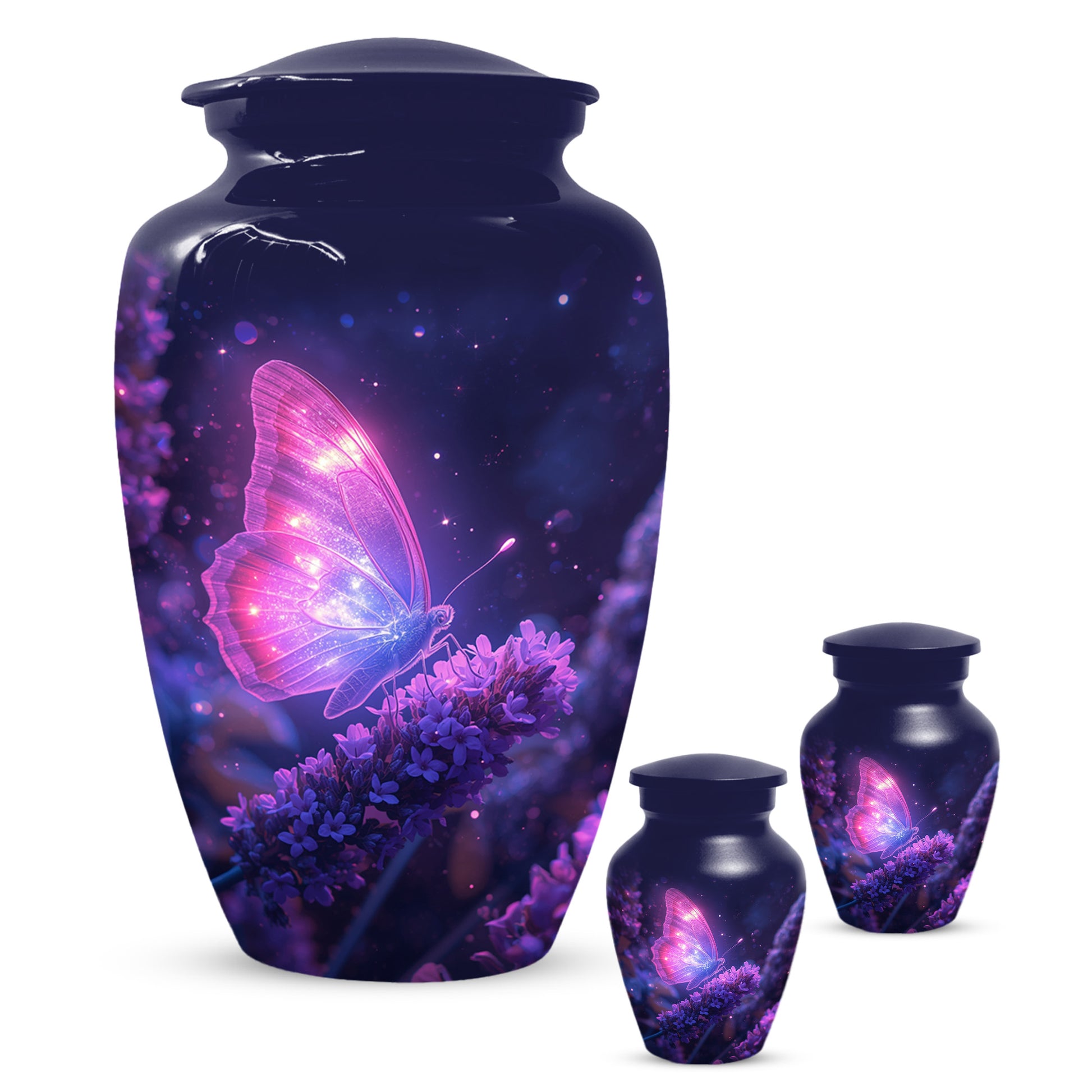 Purple Butterfly Urn for Human Ashes | Elegant Purple Butterfly Cremation Urn for Adult Ashes
