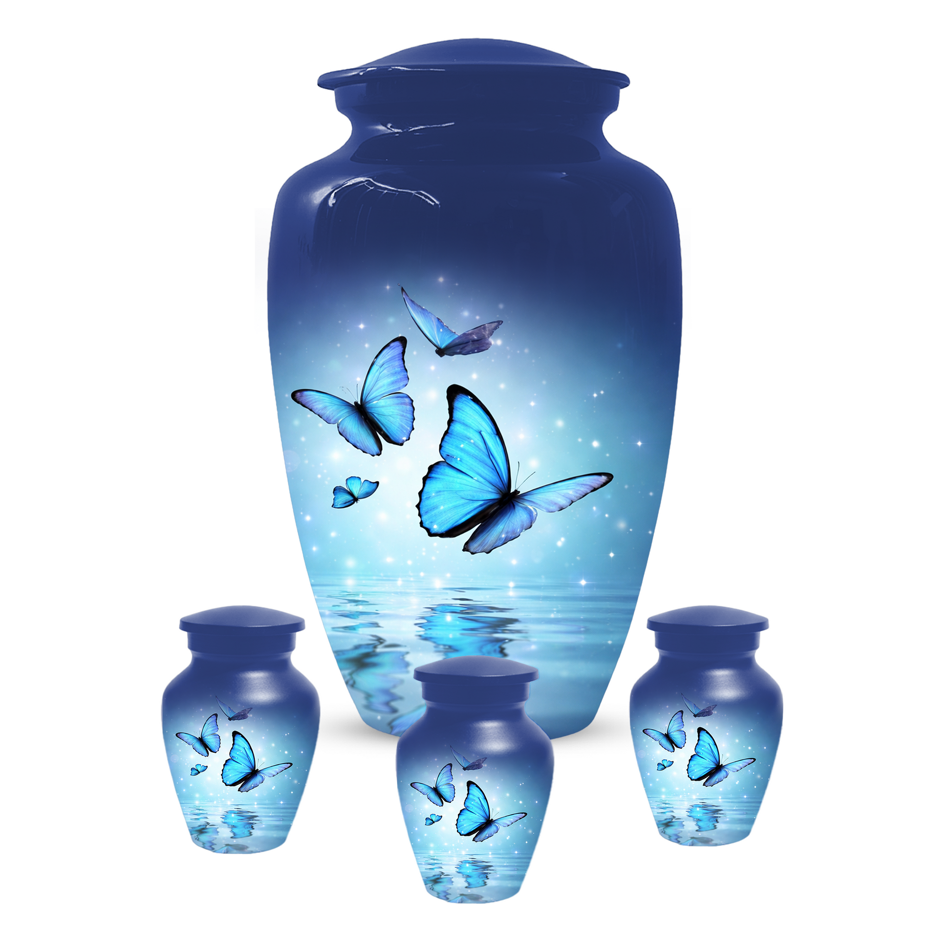 Blue Butterfly Urn for Ashes, Custom Butterfly Cremation Urn, Memorial Urn for Mom
