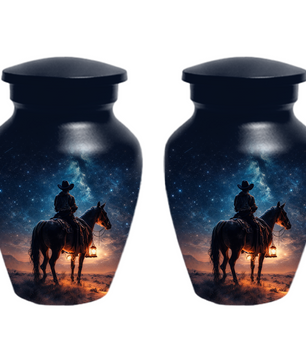 Cowboy Urn for Ashes, Western Dad Memorial Urn, Horse Cremation Urn