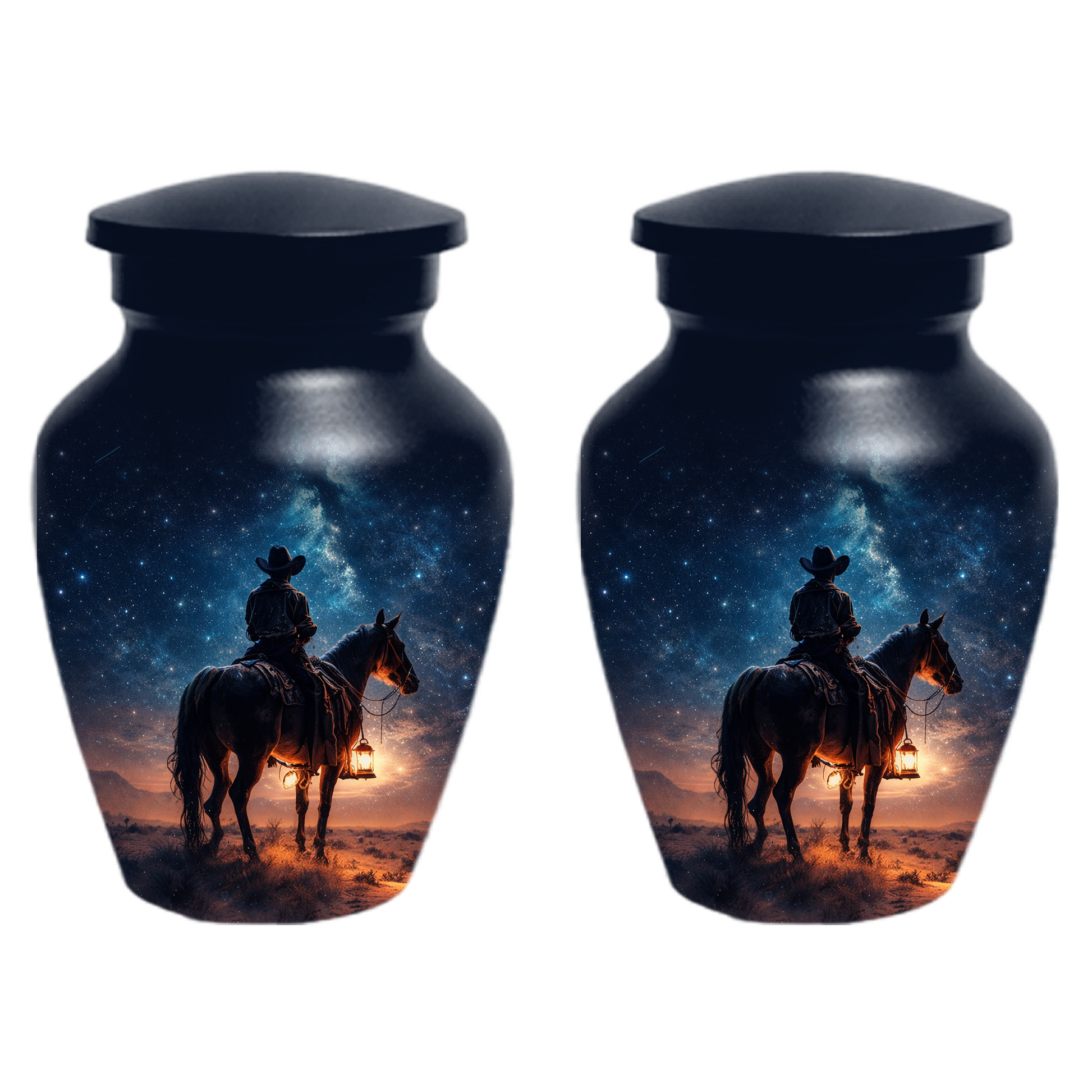 Cowboy Urn for Ashes, Western Dad Memorial Urn, Horse Cremation Urn