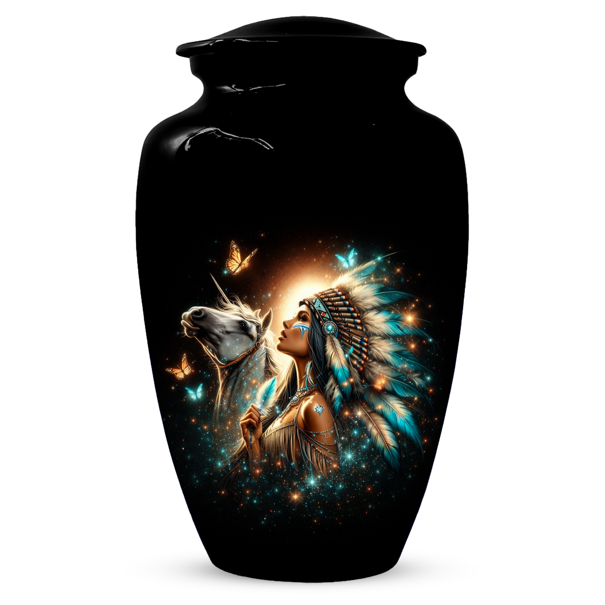 Native American Inspired Memorial Urn for Ashes | Custom Cremation Urn
