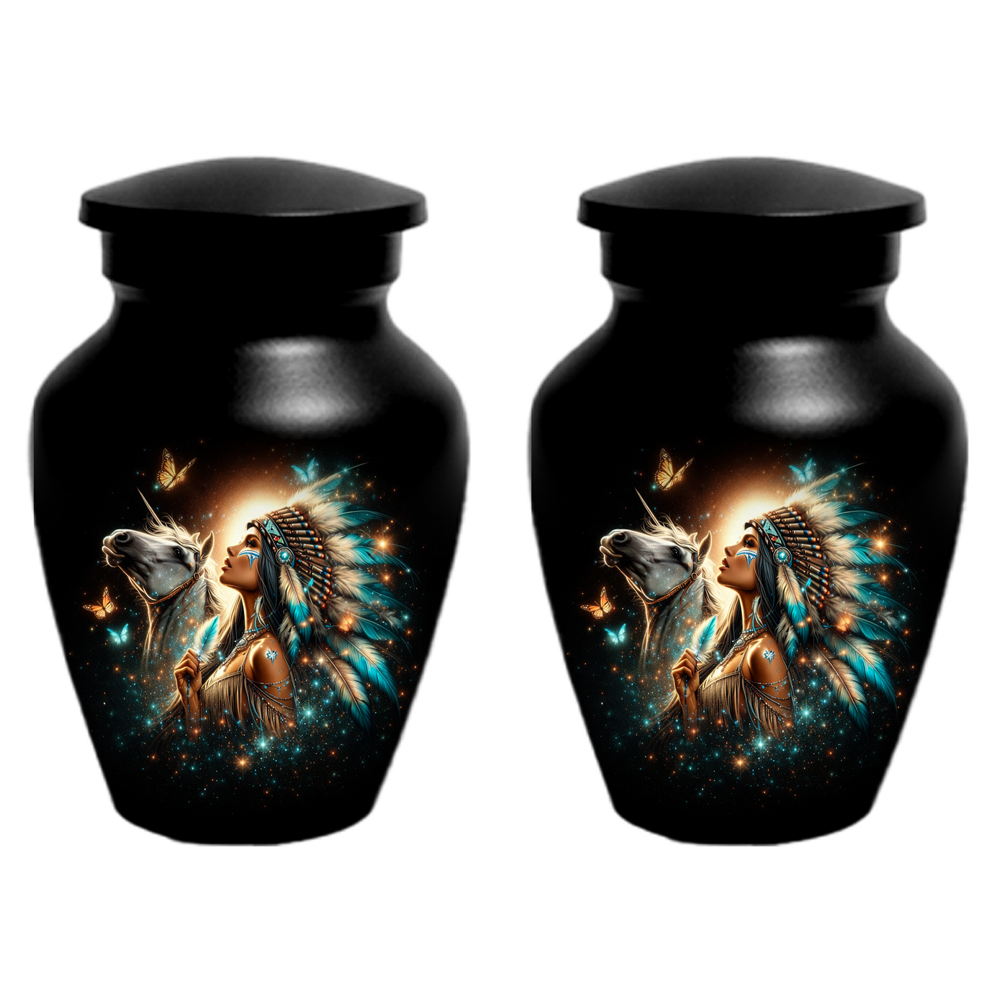 Native American Inspired Memorial Urn for Ashes | Custom Cremation Urn