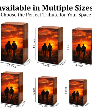 Personalized Cowboy Urn For Ashes Male - Western Cowboys Cremation Urns For Dad