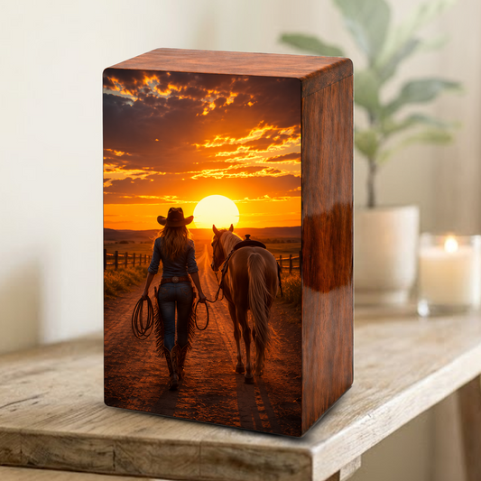 Cowgirl Urn For Ashes Female - Western Cremation Urns For Adult Women