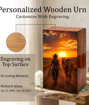 Cowgirl Urn For Ashes Female - Western Cremation Urns For Adult Women