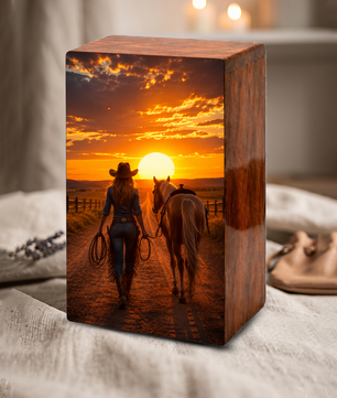 Cowgirl Urn For Ashes Female - Western Cremation Urns For Adult Women