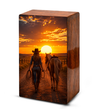 Cowgirl Urn For Ashes Female - Western Cremation Urns For Adult Women