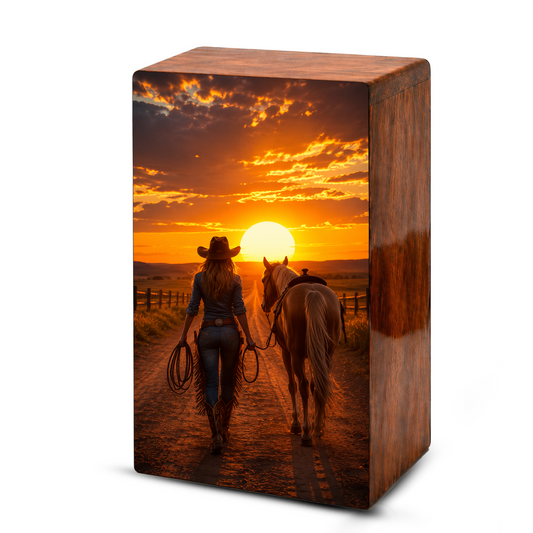 Cowgirl Urn For Ashes Female - Western Cremation Urns For Adult Women