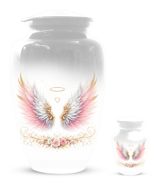 Personalized Angel Wings Cremation Urn for Human Ashes | Custom Adult Urn