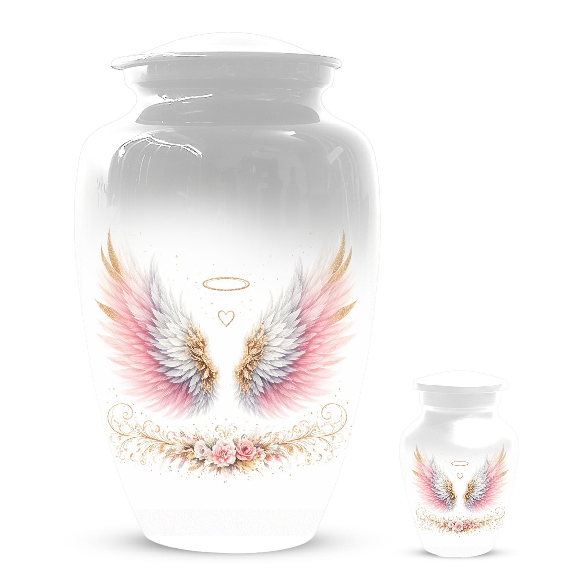 Personalized Angel Wings Cremation Urn for Human Ashes | Custom Adult Urn