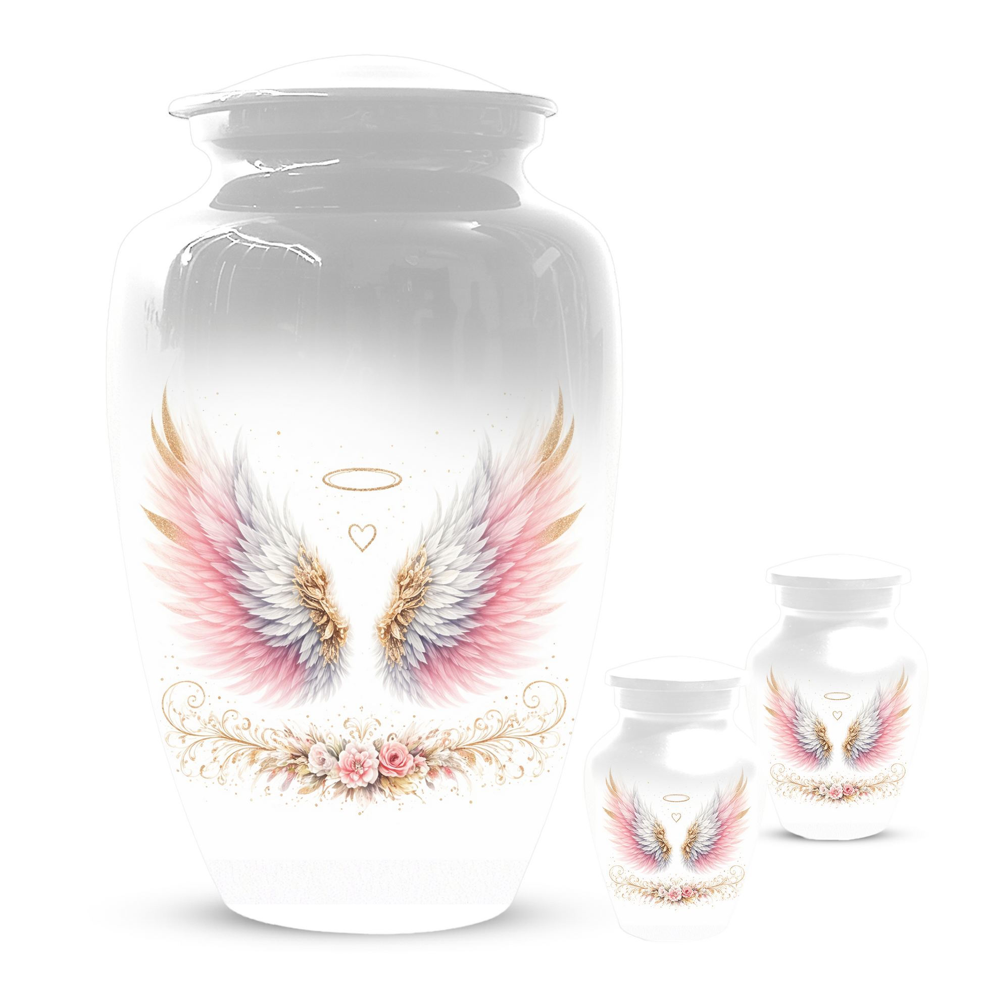 Personalized Angel Wings Cremation Urn for Human Ashes | Custom Adult Urn