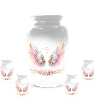 Personalized Angel Wings Cremation Urn for Human Ashes | Custom Adult Urn