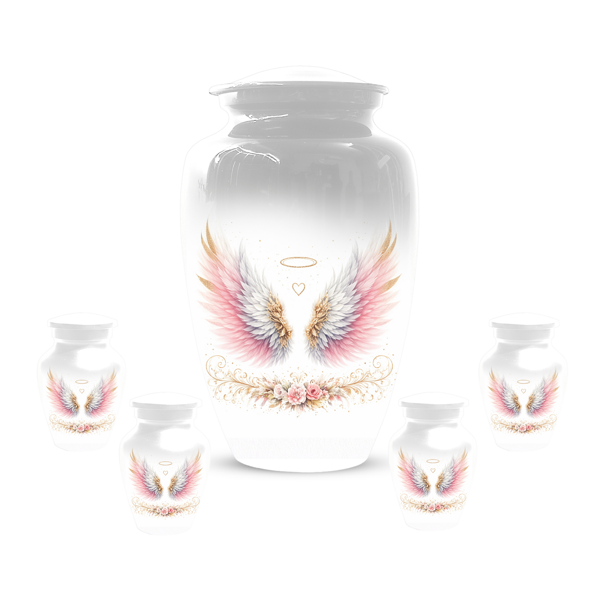 Personalized Angel Wings Cremation Urn for Human Ashes | Custom Adult Urn