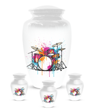 Personalized Drum Set Cremation Urn for Dad – Musician Memorial Urns  for Human Ashes