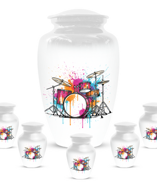 Personalized Drum Set Cremation Urn for Dad – Musician Memorial Urns  for Human Ashes