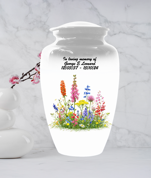 Wildflower Cremation Urn | Custom Memorial Urn for Human Ashes