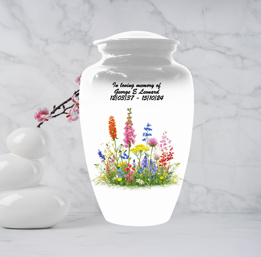 Wildflower Cremation Urn | Custom Memorial Urn for Human Ashes