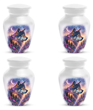 Personalized Wolf Memorial Urn - Wolf Cremation Keepsake Urns for Dad