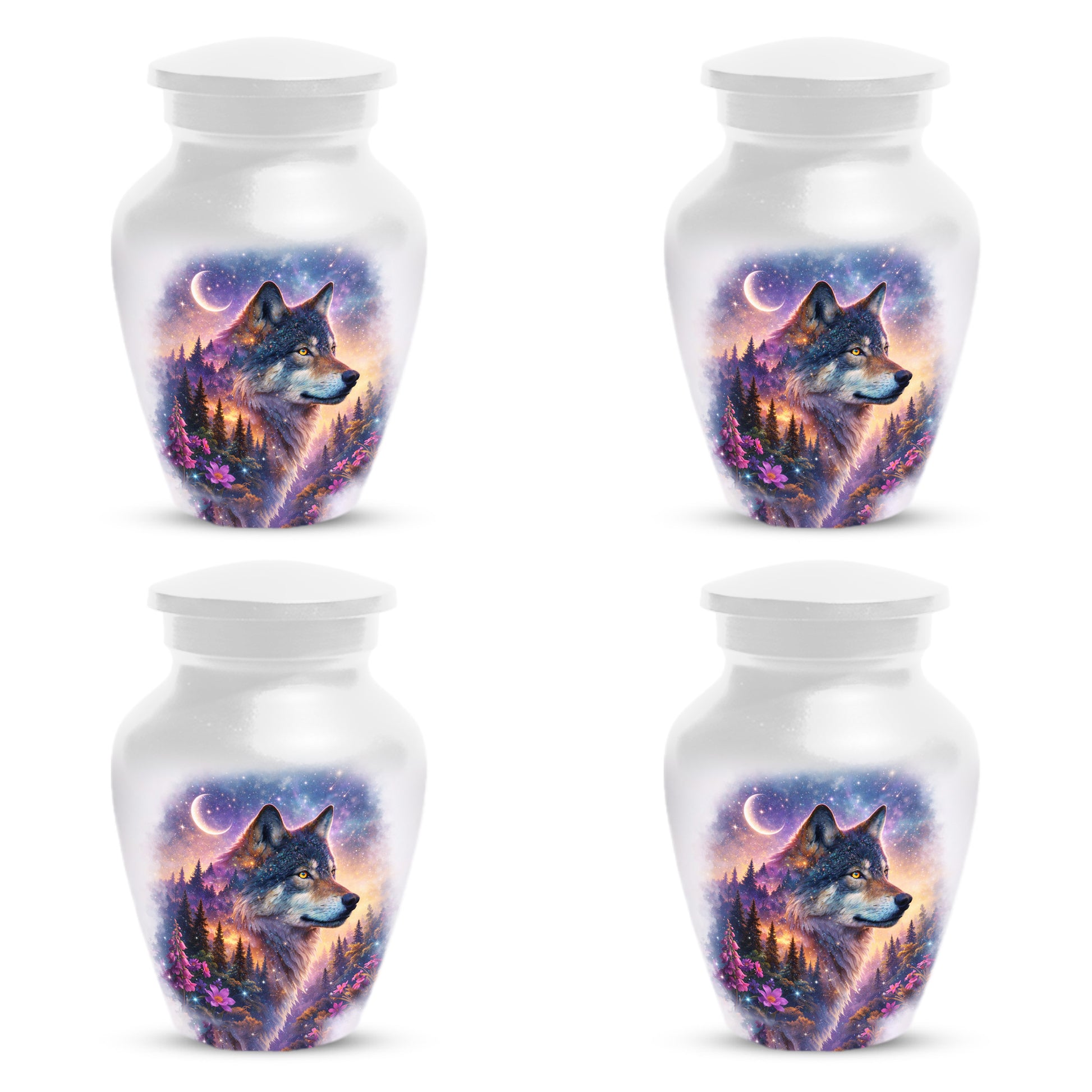 Personalized Wolf Memorial Urn - Wolf Cremation Keepsake Urns for Dad